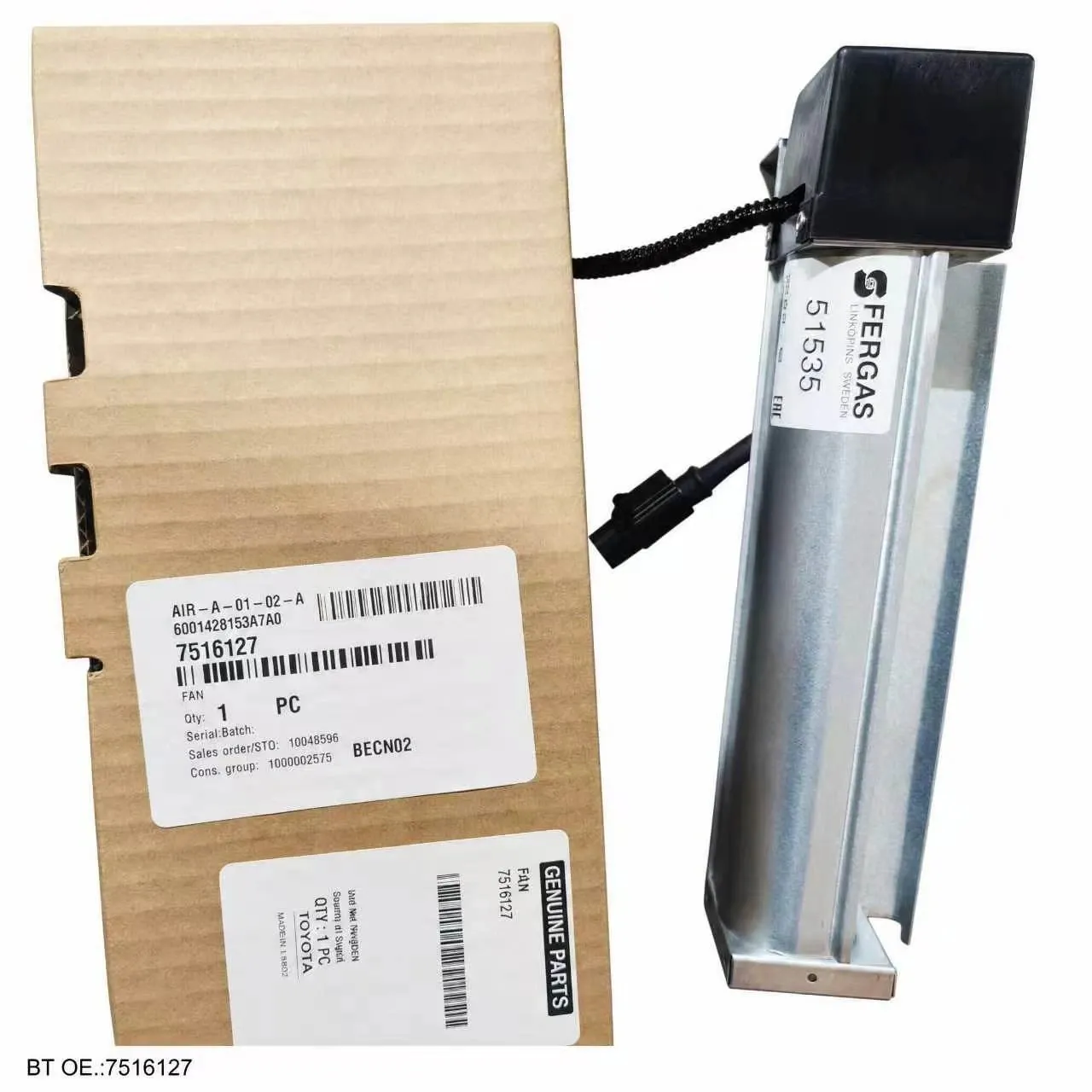 Genuine BT forklift Fan Assembly, OE 7516127