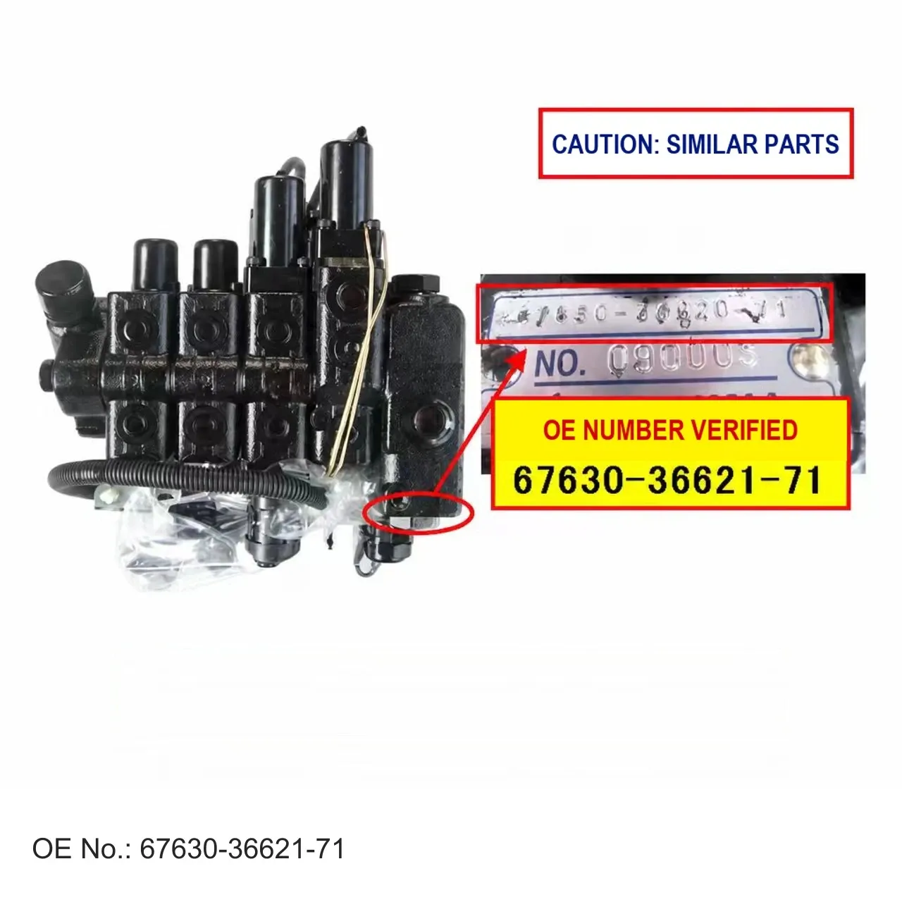 Genuine Toyota forklift VALVE ASSY, OIL CONTROL, OE 67630-36621-71