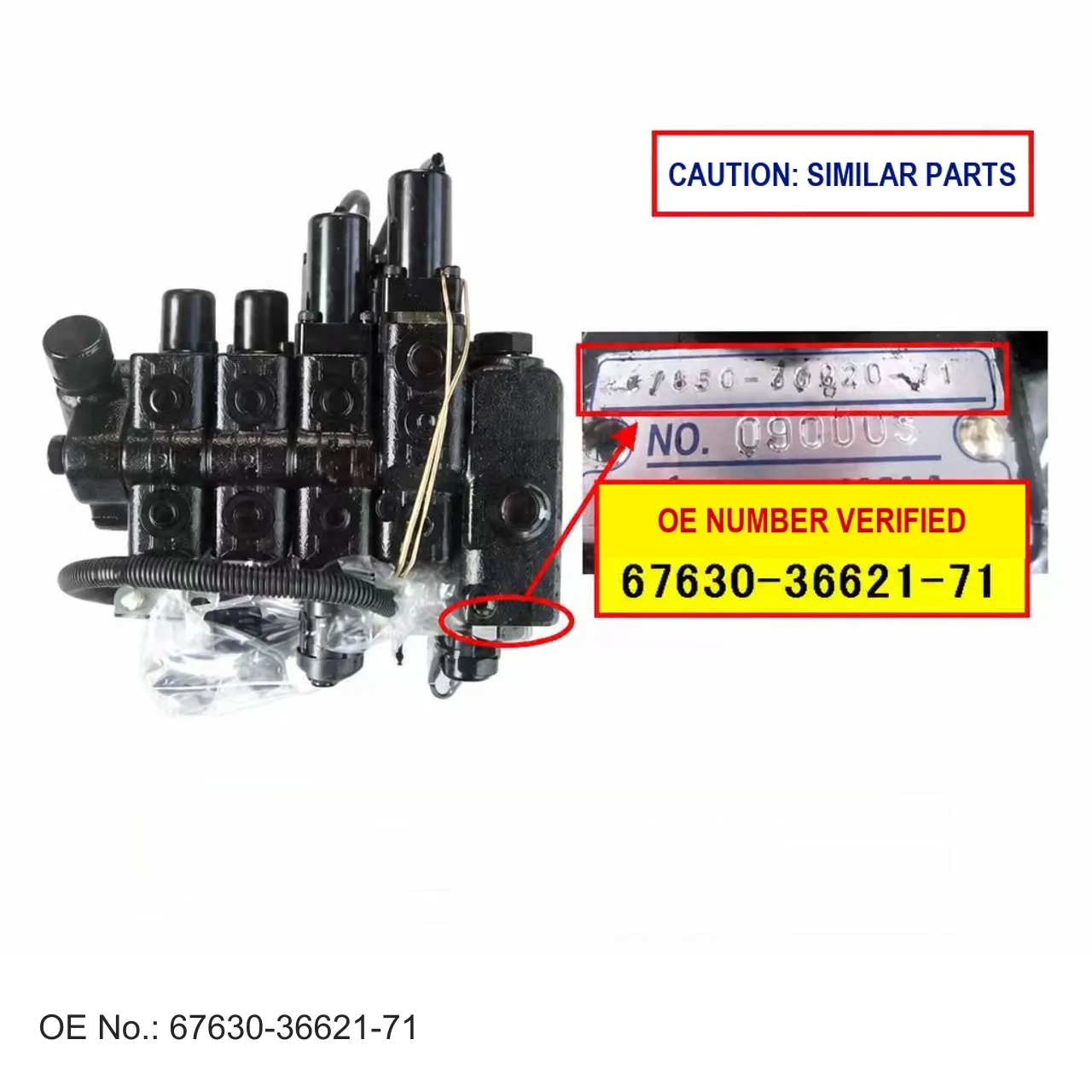 Pièce d’origine Toyota pour chariot élévateur, Distributeur hydraulique complet, référence OE 67630-36621-71