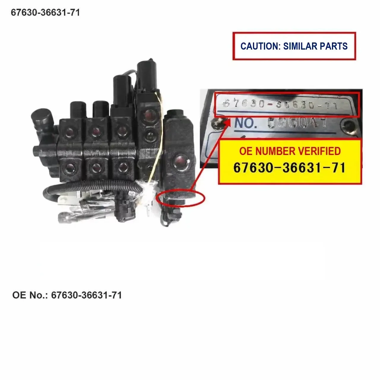 Toyota Масляный управляющий клапан в сборе, OE 67630-36631-71